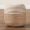 Bali & Pari Nequiel Modern Bohemian Natural Brown Seagrass and Woven Rope Ottoman Footstool 240-13479-ZORO - alternate 6